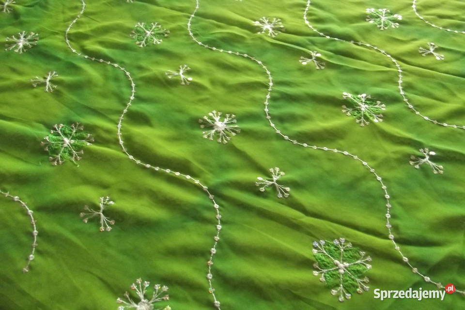 Zielona żorżeta haftowana cekiny 102240 Piekary Śląskie sprzedam