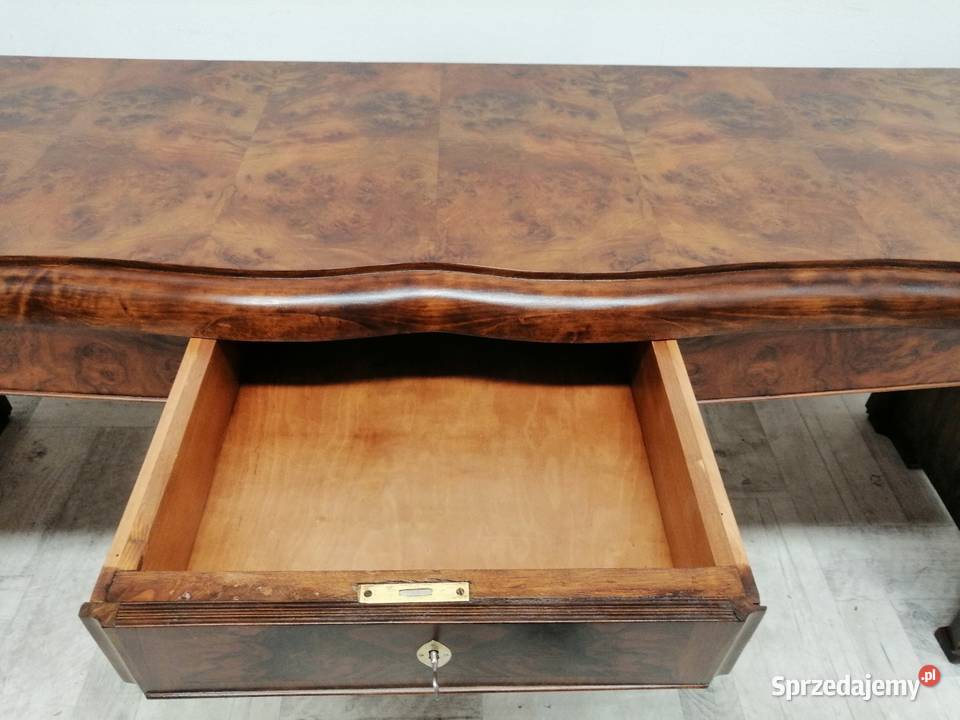 biurko art deco stare do biura orzech duże Radomsko
