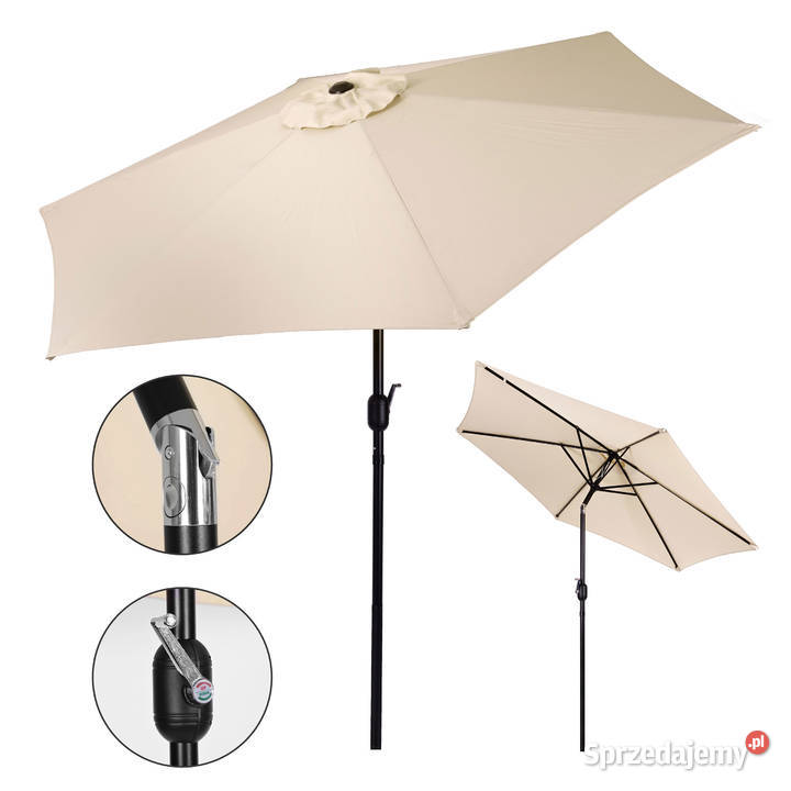 Duży parasol ogrodowy skośny łamany z korbą 6 Smogorzów