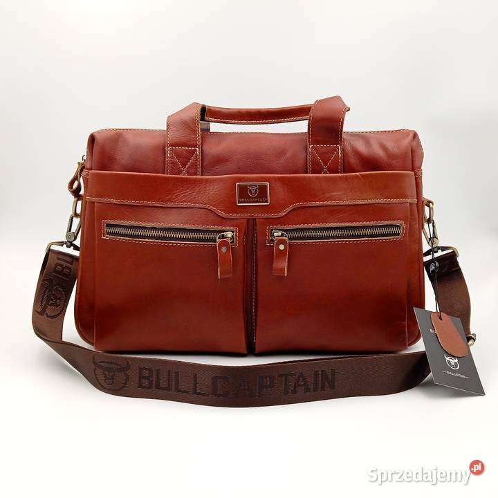 Torba teczka skórzana na ramie Bullcaptain śląskie