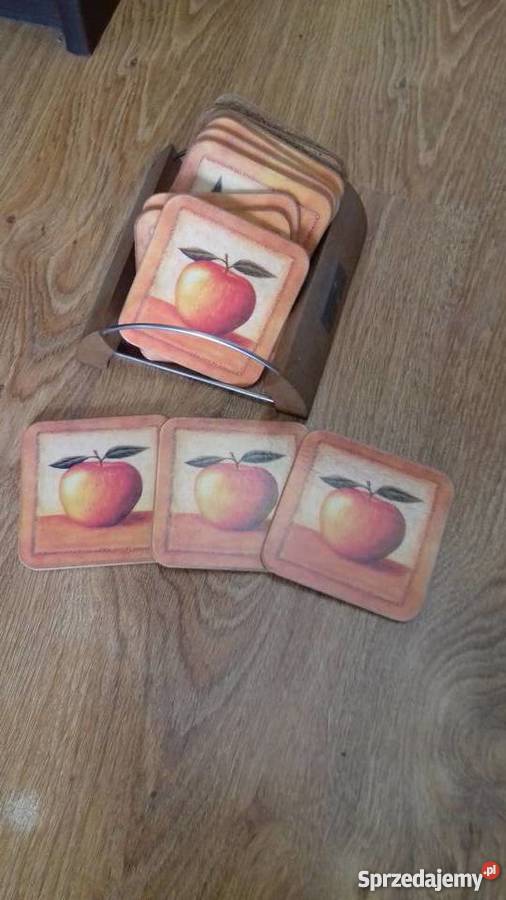 Podstawki pod kubek 12 sztuk stelaż Iława sprzedam