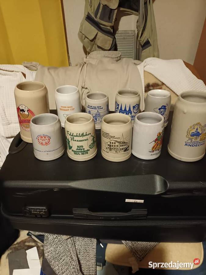 Kufle kamionkowe szkliwiona z lat 60 XX wieku Bielsko-Biała