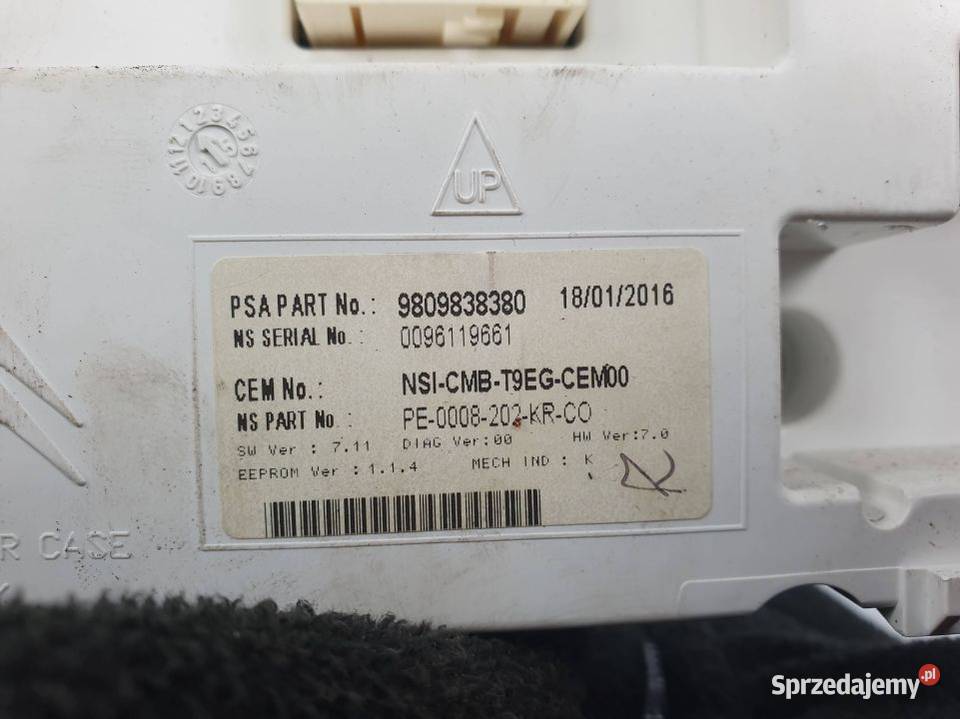 LICZNIK ZEGAR PEUGEOT 308 9809838380 osobowe kujawsko-pomorskie Lipno