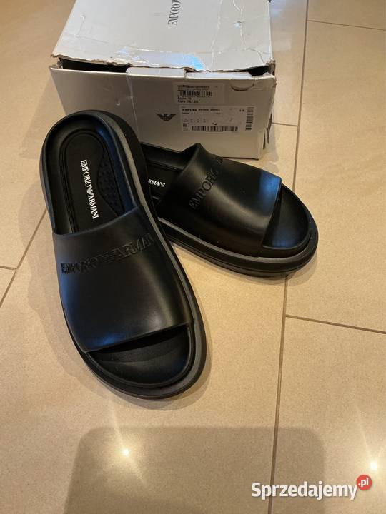 Klapki Męskie Czarne Emporio Armani 44 Nowe Nowa Sól