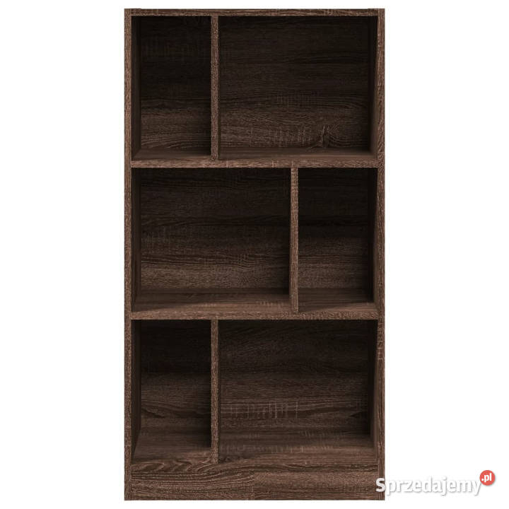 Regał brązowy dąb 57x285x1075 materiał Warszawa