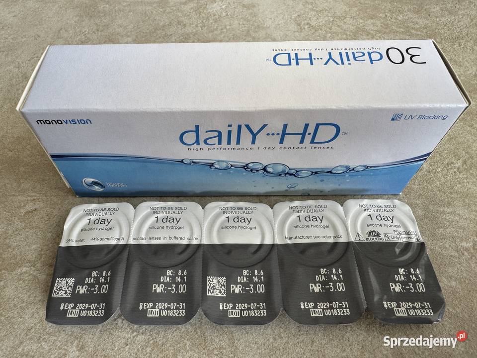 Soczewki jednodniowe Daily HD 28 z 30 sztuk mazowieckie sprzedam
