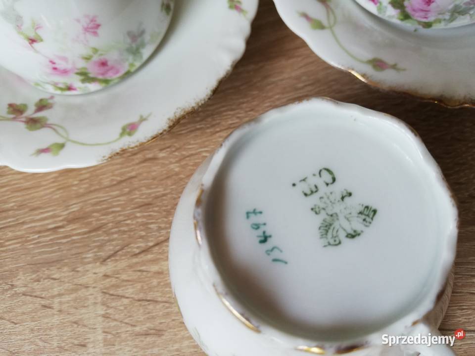 Fliżanki sygnowane CT Porcelana i szkło małopolskie Gorlice