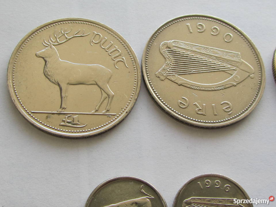 Monety irlandzkie obiegowe przed wprowadzeniem Olecko