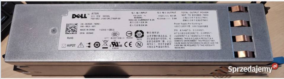 Zasilacz DELL ATSN 7001452J100 OR Z750P00 zasilacze Pruszków sprzedam
