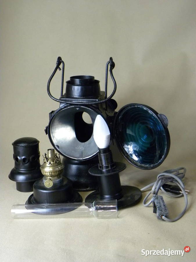 Kolekcjonerska polska lampa naftowa kolejowa Antyki Legnica