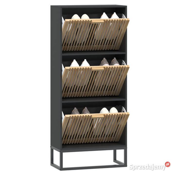 Szafka na buty czarna 52x25x120 materiał Warszawa