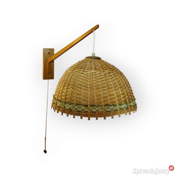 Kinkiet skandynawski ratan midcentury modern Lampy wielkopolskie Kalisz