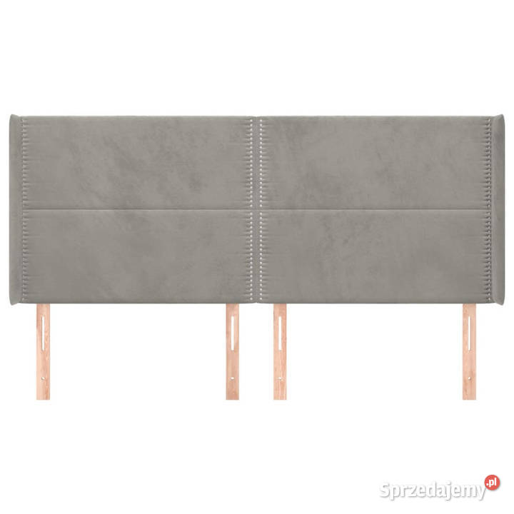 Zagłówek uszak jasnoszary 203x16x118128 aksamit Warszawa