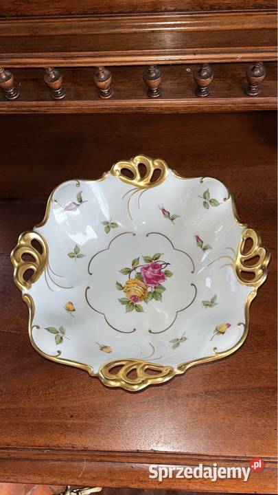 Patera z różami Ilmenau Made in Germany Na 4 Porcelana i szkło Gdańsk