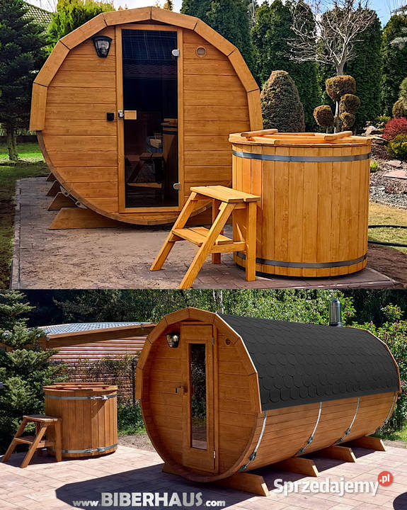 SAUNA Ogrodowa 400 PRZEBIERALNIA Beczka 500L