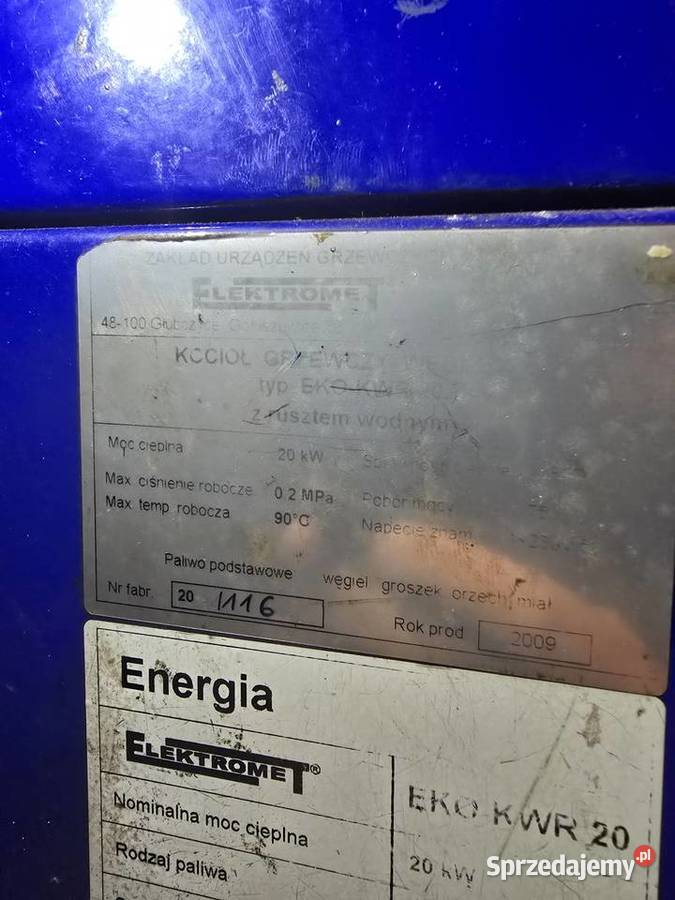 Piec CO 20 KW Wszystkopalny Kotły i Piece CO zachodniopomorskie Dębice sprzedam