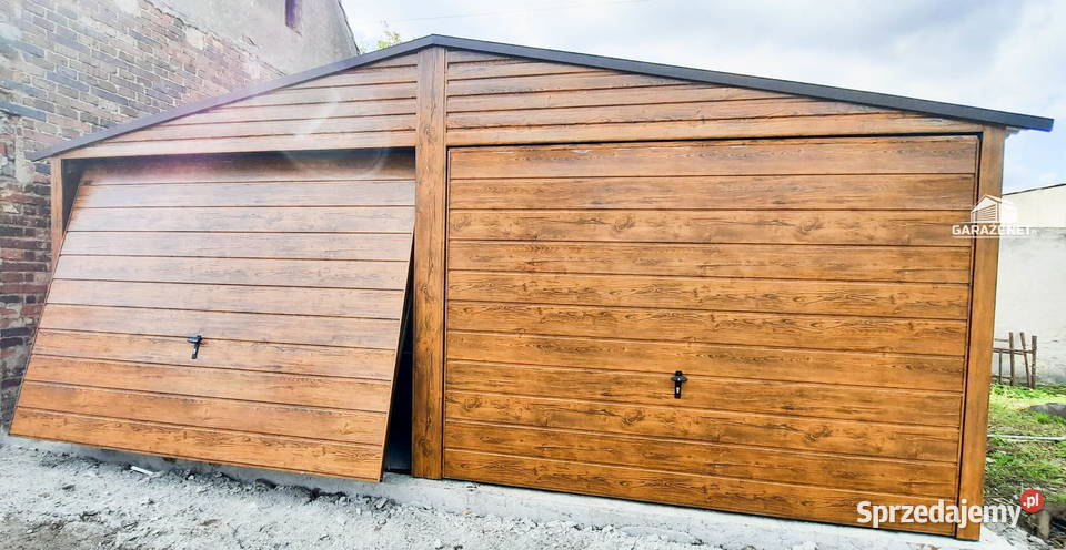 GARAŻ BLASZANY 6m x 7m DWUSPAD 2x BRAMA OKNO Łapanów