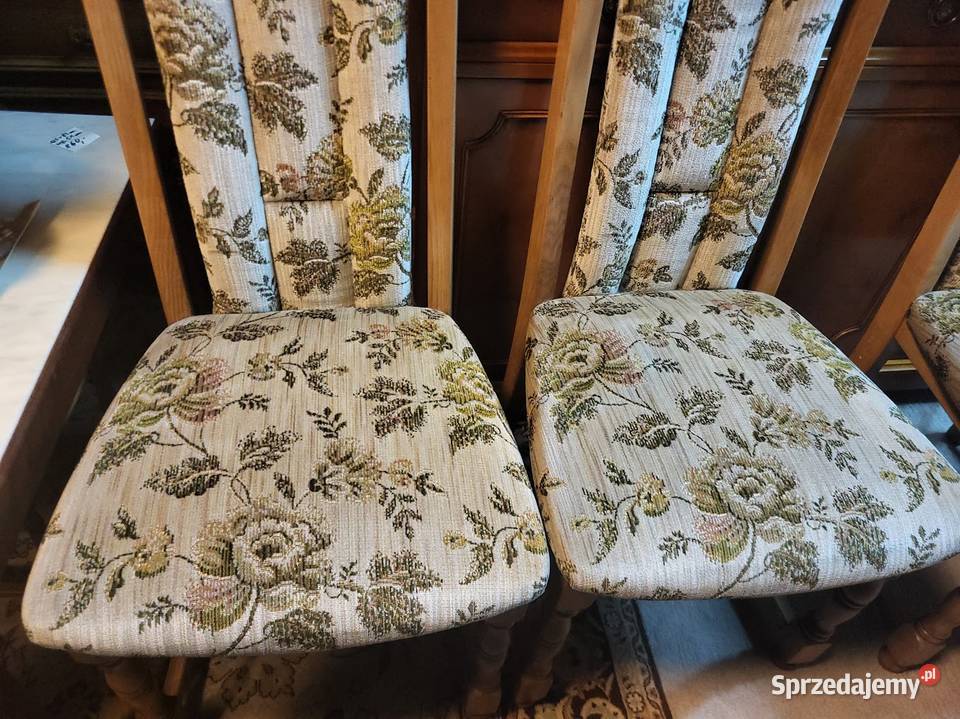 Stylowe solidne krzesła dębowe tapicerowane 6 43cm Sypniewo