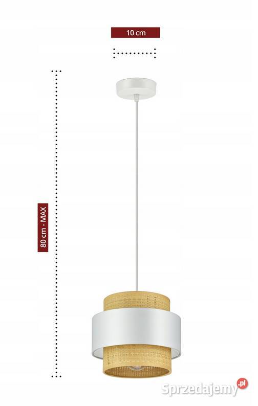 Lampa Sufitowa Żyrandol Biała Czarna Rattan BOHO Choroszcz
