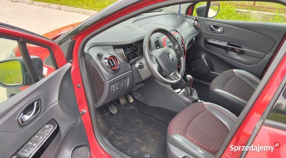 Ładny Renault Captur 2015r 15dCi diesel 90 HAK czerwony dolnośląskie Ząbkowice Śląskie
