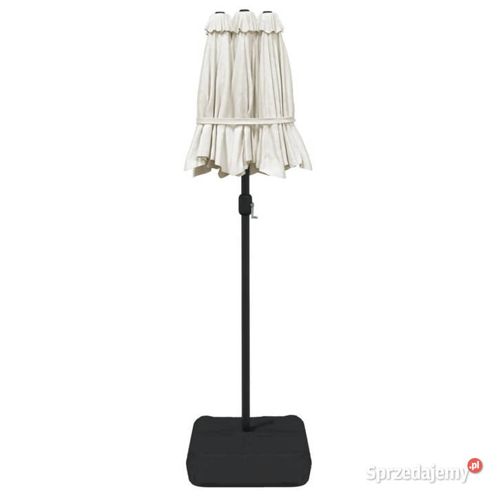 Podwójny parasol ogrodowy z LED piaskowy 316x240