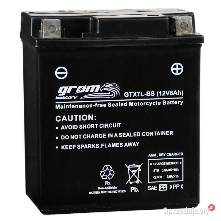Akumulator motocyklowy GROM GTX7LBS YTX7LBS 12V Gdańsk