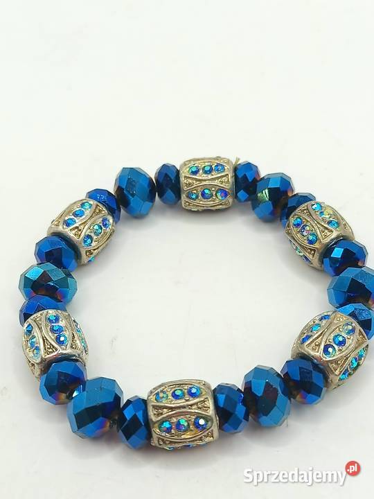 Bransoletka na gumce piękne szlify metalowe