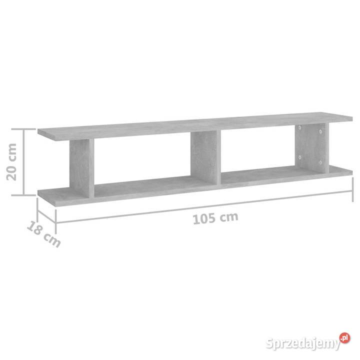 Półki ścienne 2 szarość betonu 105x18x20 sprzedam
