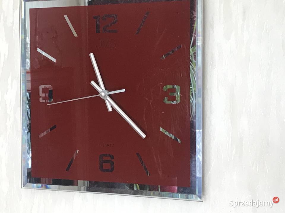 Elegancki ścienny szklany zegar z lustrzanymi