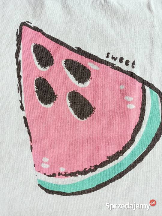 Tshirt koszulka dziewczęca biała arbuz 116 biały mazowieckie Płock