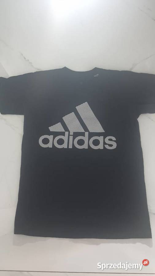 Tshirt Adidas czarny duże białe logo Moda i Styl