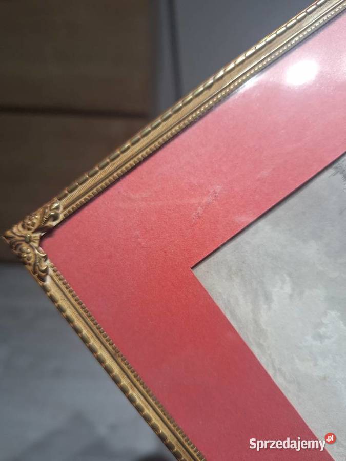 Ozdobna mosiężna ramka secesja wypukłe szkło Antyki, Sztuka, Kolekcje Gdańsk