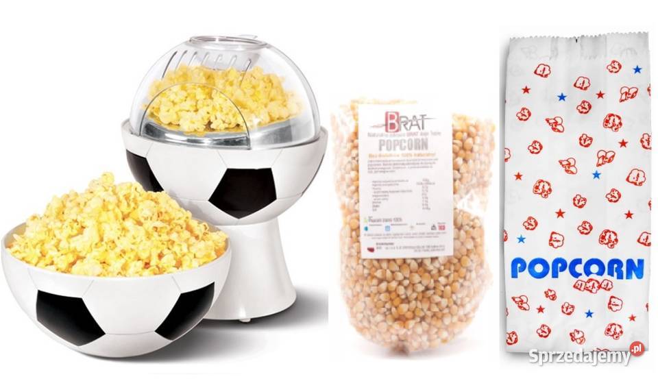 Maszyna do popcornu piłka nożna 50 torebek 1 BIO Olsztyn sprzedam