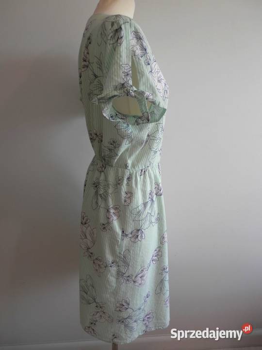 Sukienka Bawełniana Kwiaty Kopertowy Dekolt podlaskie Łomża