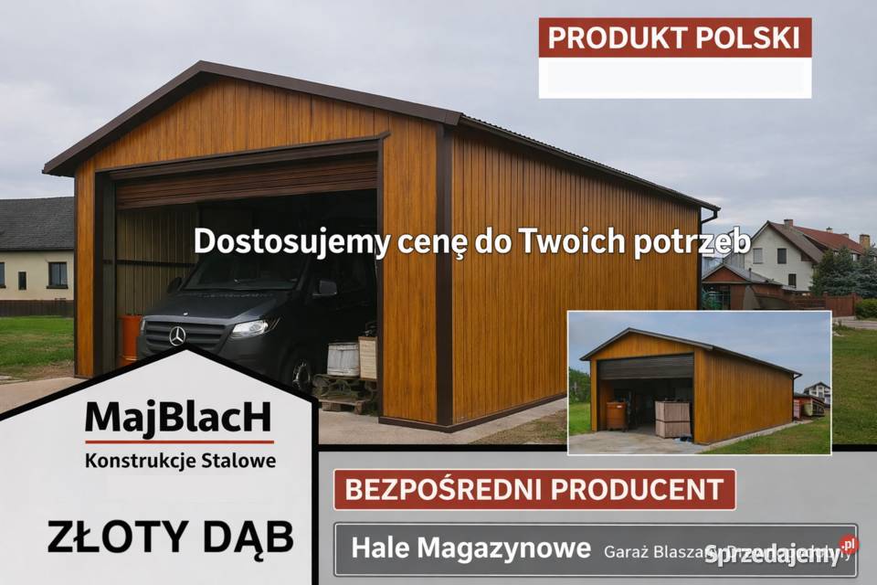Wiata ZŁOTY DĄB Hala Garaż RAL Montaż MajBlach Augustów