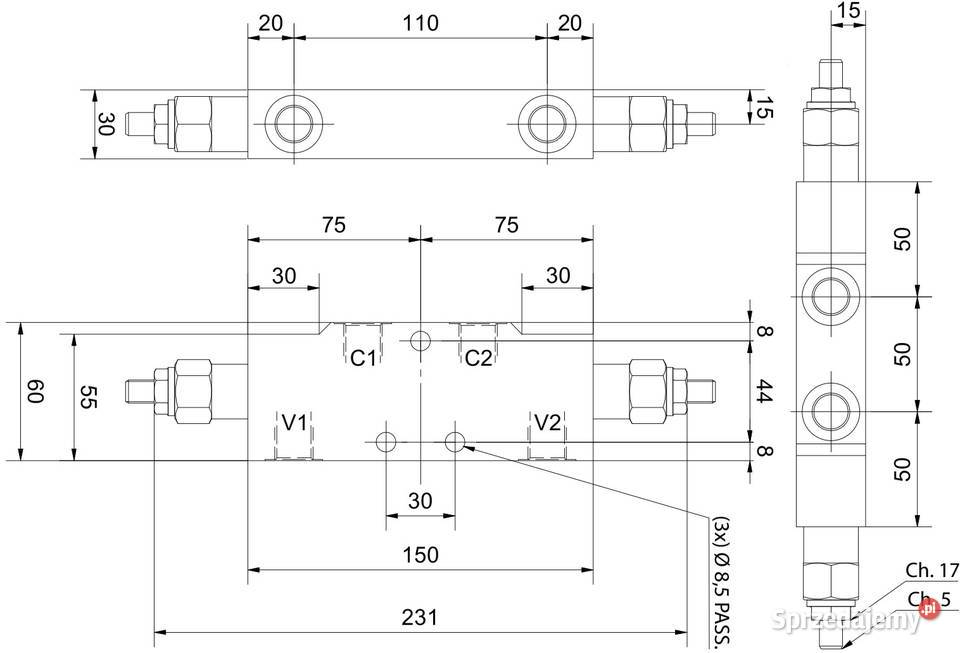 Siłownik CJ2F 63x36 800 z zaworem regulowanym 38 Solec Kujawski