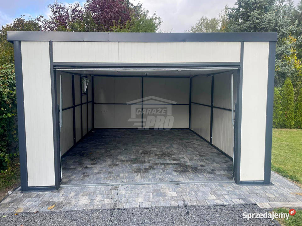 Garaż płyta warstwowa 4x55m brama uchylna okno Łódź