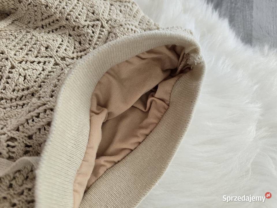 Sukienka szydełkowa boho maxi beżowa Rybnik