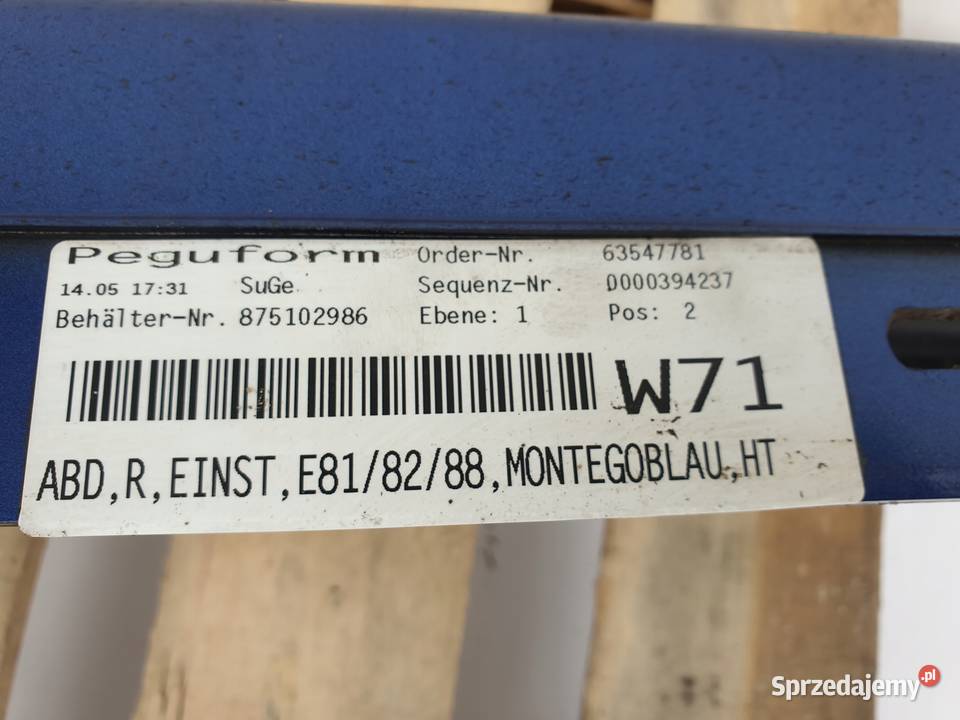 NAKŁADKA PROGOWA PRÓG PRAWY A51 BMW E81 E82 E88 Rudka