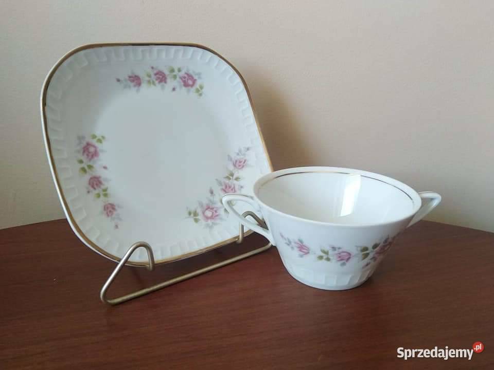 Półmisek porcelanowy z bulionówkami wawel Wałbrzych