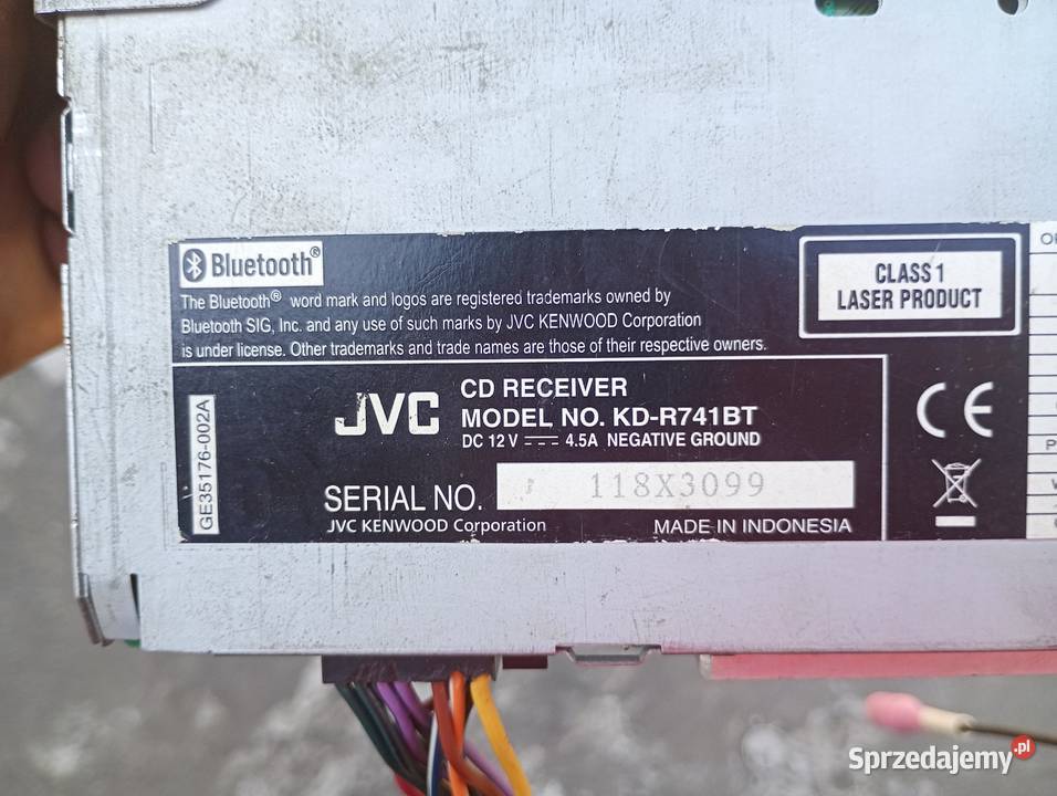 Radio samochodowe Jvc kdr741bt CD USB AUX zdejmowany panel Piaseczno sprzedam