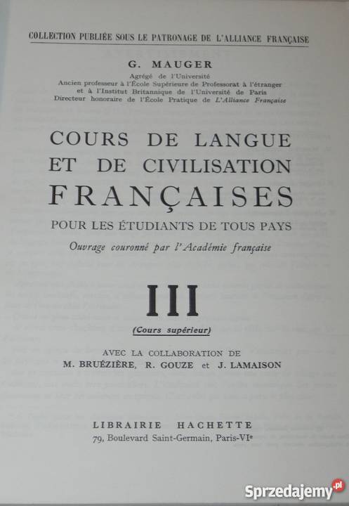 COURS DE LANGUE ET DE CIVILISATION FR TOM III Elbląg