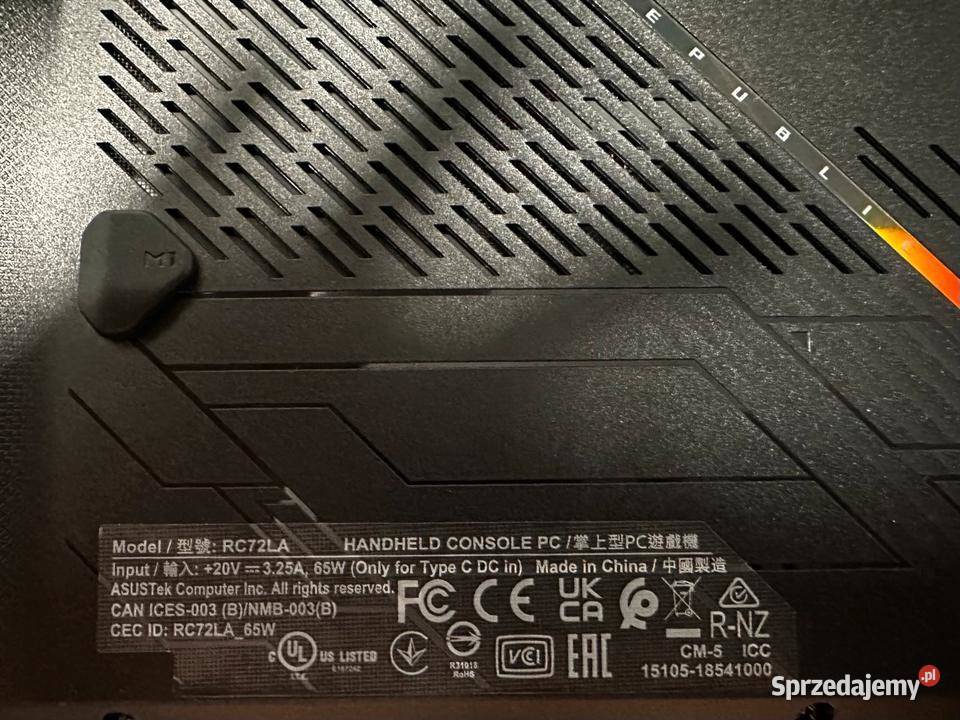 Konsola Asus Rog Ally X Czarna zachodniopomorskie Stargard