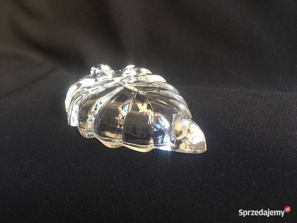 Szklany liść patera szklana na biżuterię Kołobrzeg