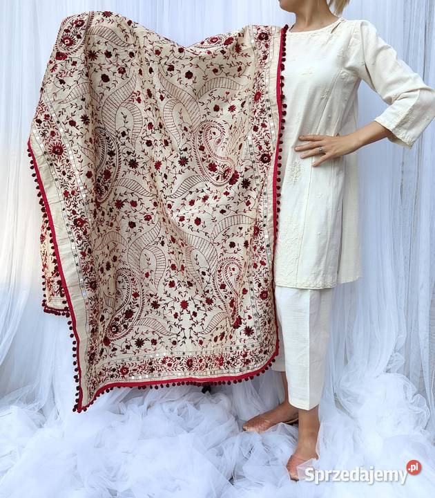Orientalna chusta dupatta haftowana ręcznie Szczecin