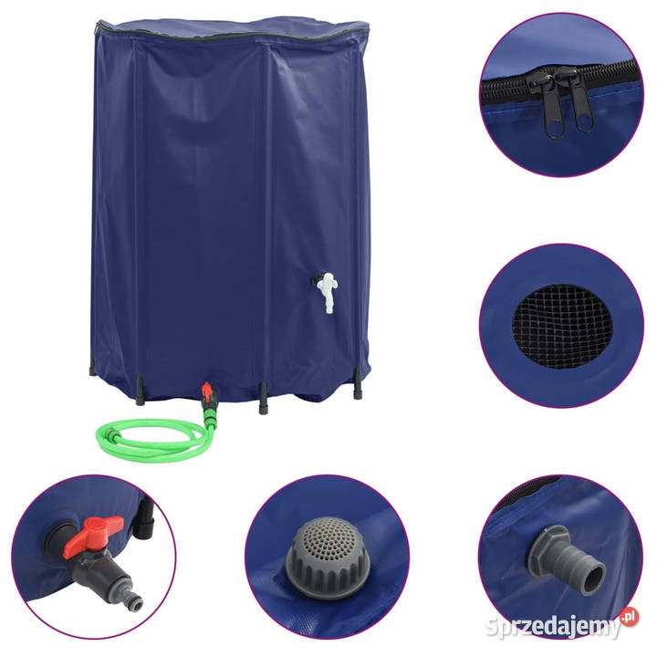 Zbiornik na wodę z kranikiem składany 1350 L PVC Warszawa
