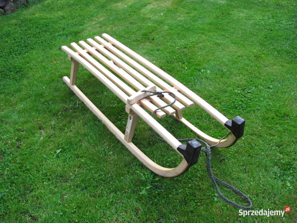 Duże sanki drewniane płozy obite listwami z Łódź