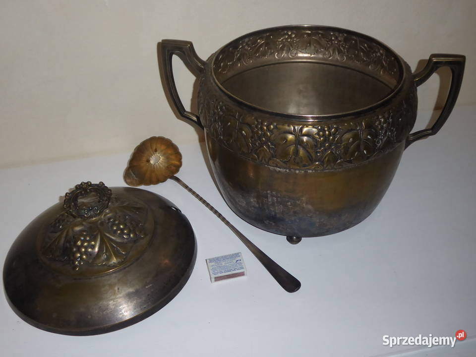 Antyczna PONCZARKA z brązu Secesja z Chochlą i Wrocław