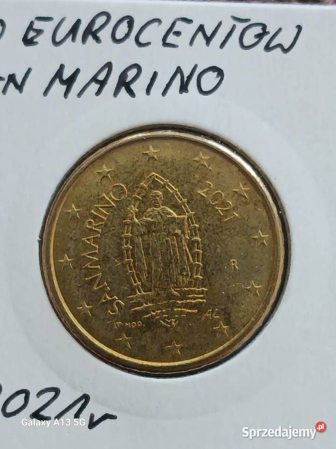 50 Eurocentów San Marino 2021 r Numizmatyka wielkopolskie Konin