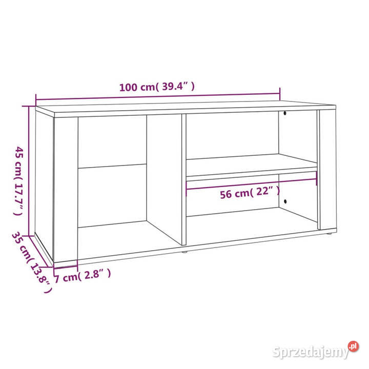 Półka na buty biała 100x35x45 materiał